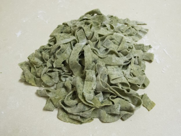 Homemade Kale Herb Pasta by hand