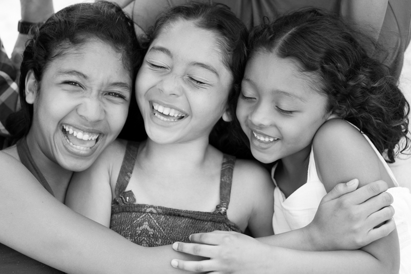 three-girls-laughing-black and white photo