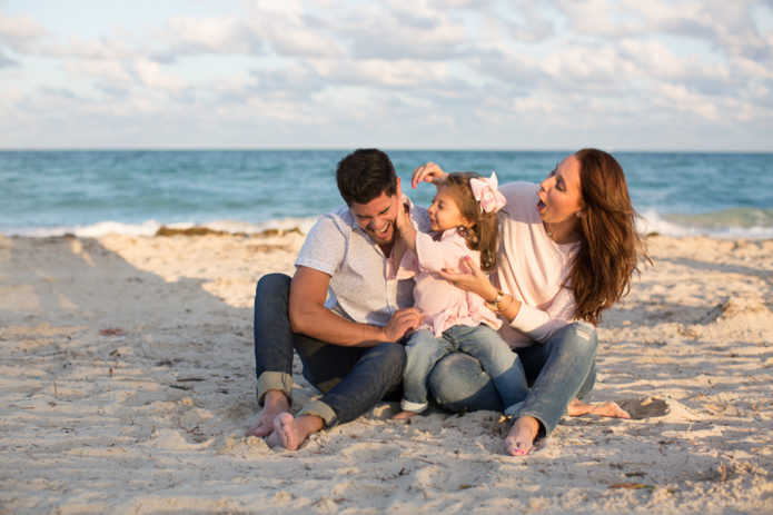 Family laughing Miami Beach