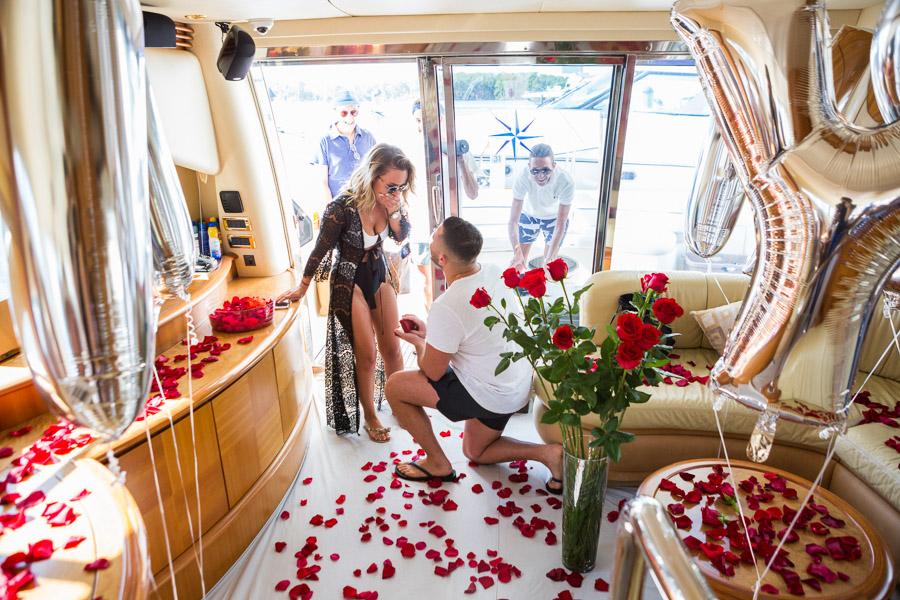 Miami Yacht Surprise Proposal Photography Session