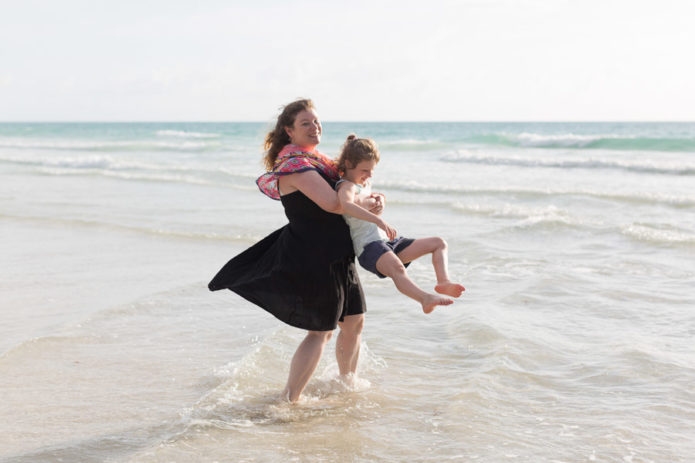 Family of three sunrise beach photo session miami