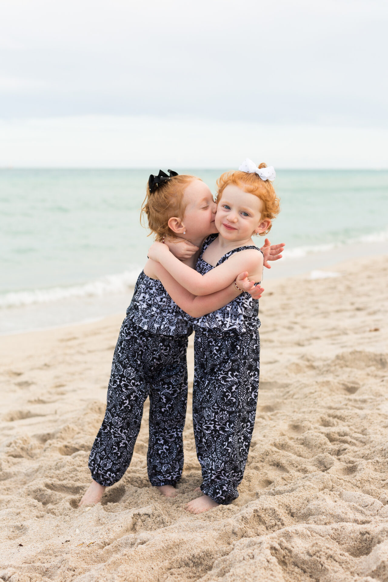 Red headed twins miami beach photo shoot
