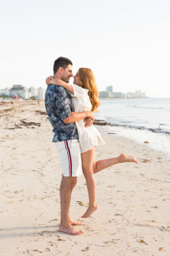 One year anniversary sunrise beach session in Miami