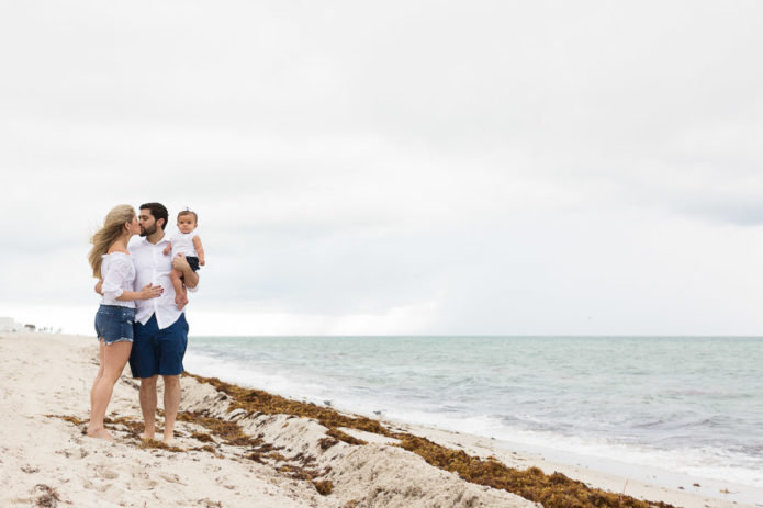 Family of Three Sunrise Beach Session at the Fontainebleau