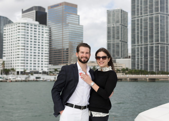 Brickell Boat Surprise Proposal Photographer Miami Florida