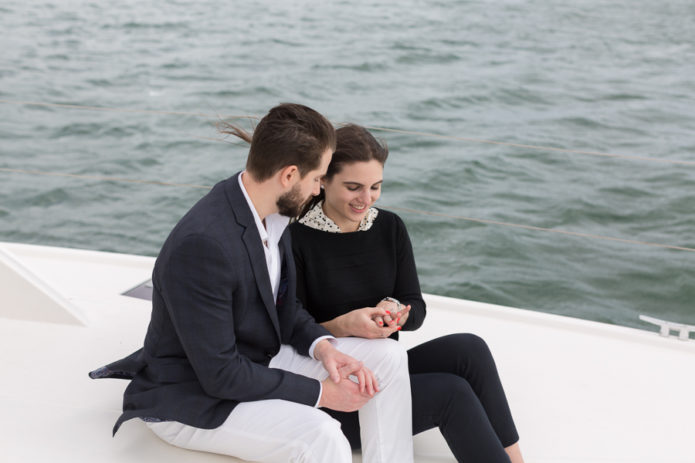 Brickell Boat Surprise Proposal Photographer Miami Florida