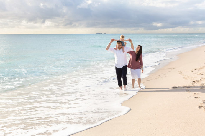 Family of Three Sunrise Beach Session Miami