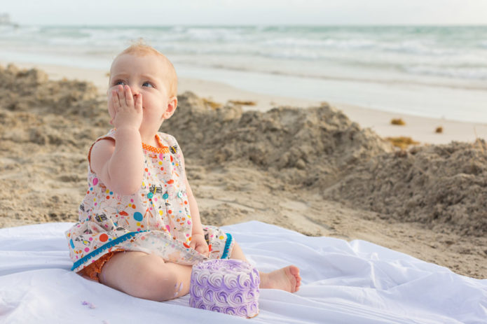 One year old cake smash photographer miami beach