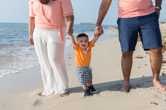 Miami Family of Three Sunrise Beach Photo Shoot