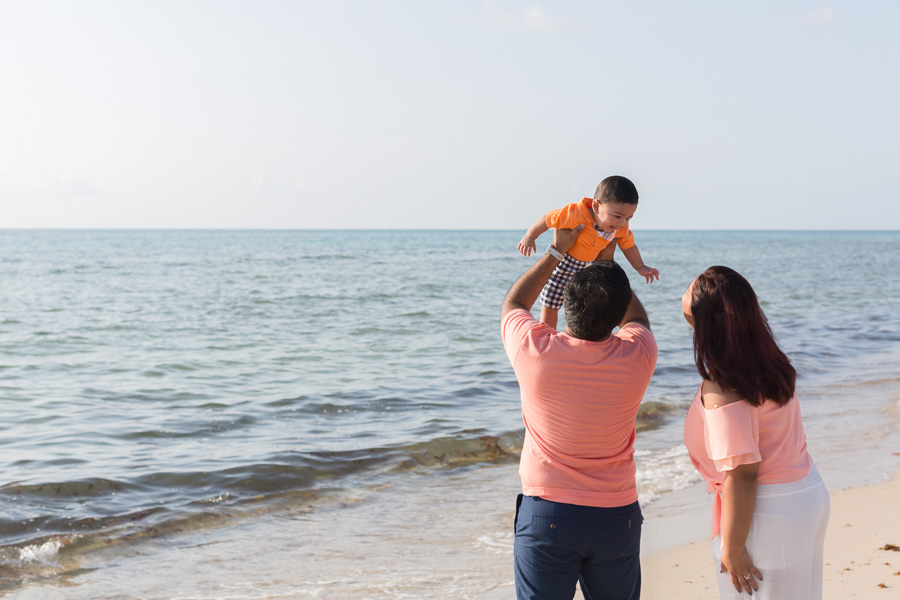 Miami Family of Three Sunrise Beach Photo Shoot