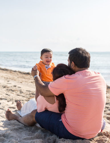 Miami Family of Three Sunrise Beach Photo Shoot