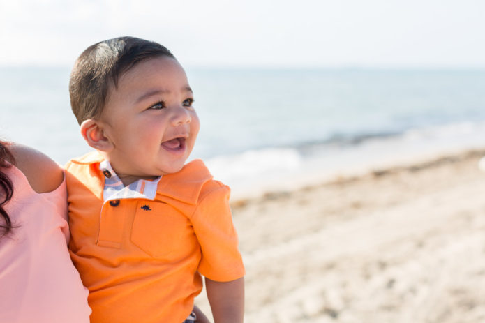 Miami Family of Three Sunrise Beach Photo Shoot