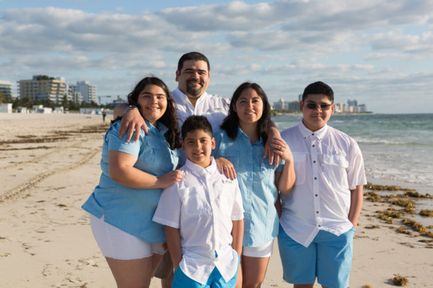 Miami Family of Five Sunrise Beach Photography Session