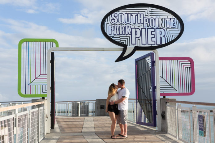 South Pointe Park Beach Proposal Photographer