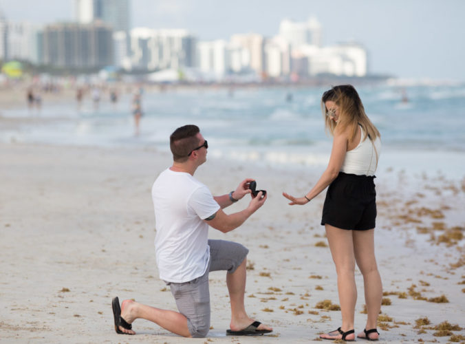 South Pointe Park Beach Proposal Photographer