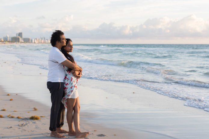 South Pointe Park Couple Sunrise Photo Shoot