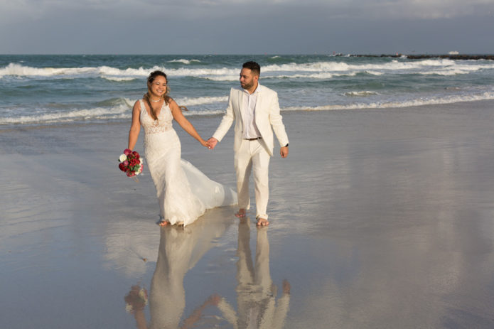 Miami Beach Couple Photography Session in Wedding Attire