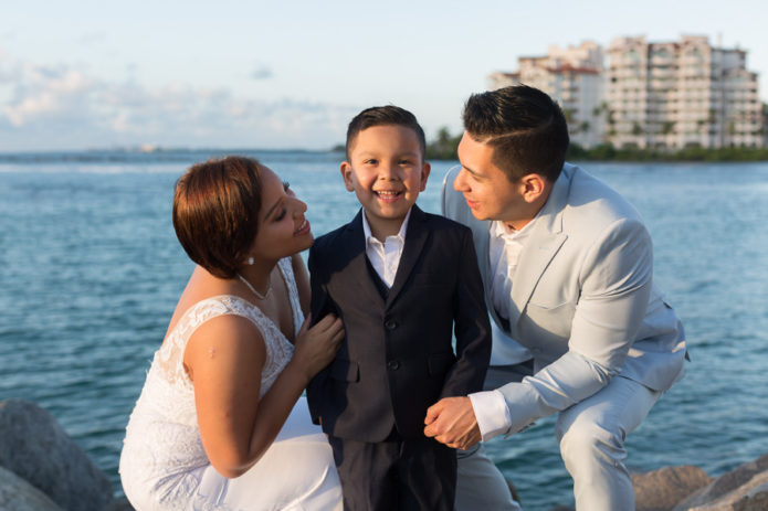 Family Wedding Portraits on the Beach in Miami