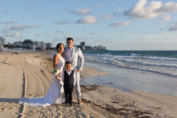 Family Wedding Portraits on the Beach in Miami