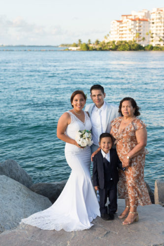 Family Wedding Portraits on the Beach in Miami