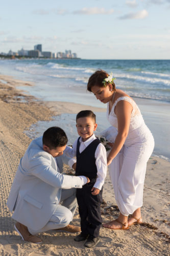 Family Wedding Portraits on the Beach in Miami