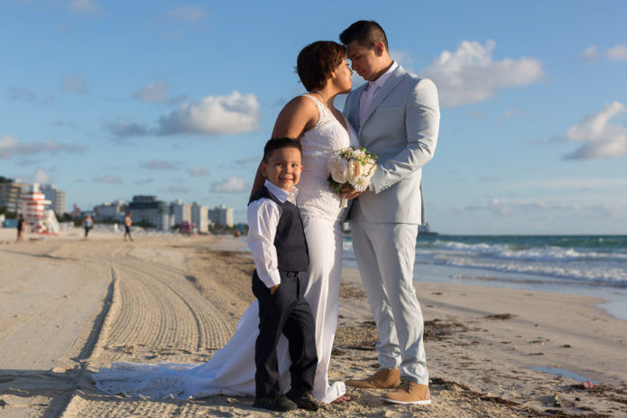 Family Wedding Portraits on the Beach in Miami