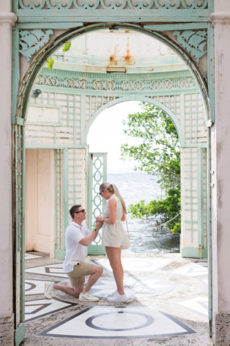 Vizcaya Museum Surprise Proposal Engagement Photographer