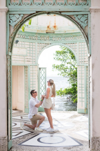 Vizcaya Museum Surprise Proposal Engagement Photographer