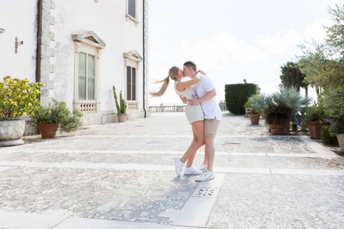 Vizcaya Museum Surprise Proposal Engagement Photographer