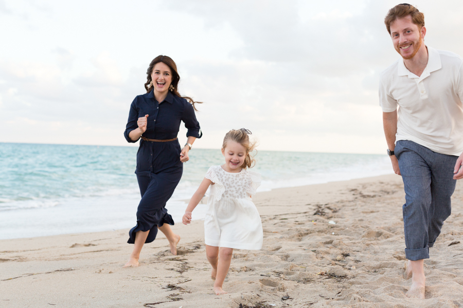 surfside family beach photography sunset session