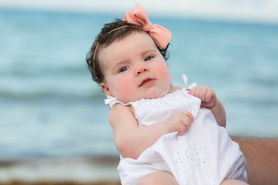 3 month old baby on beach