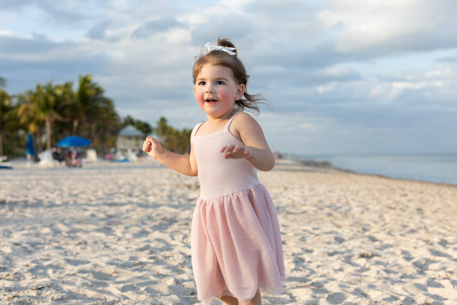 girl smiling on beach