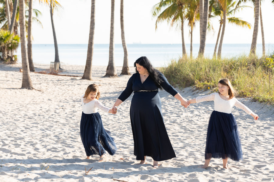 Mother Daughters Tropical Beach Photo Shoot in Key Biscayne