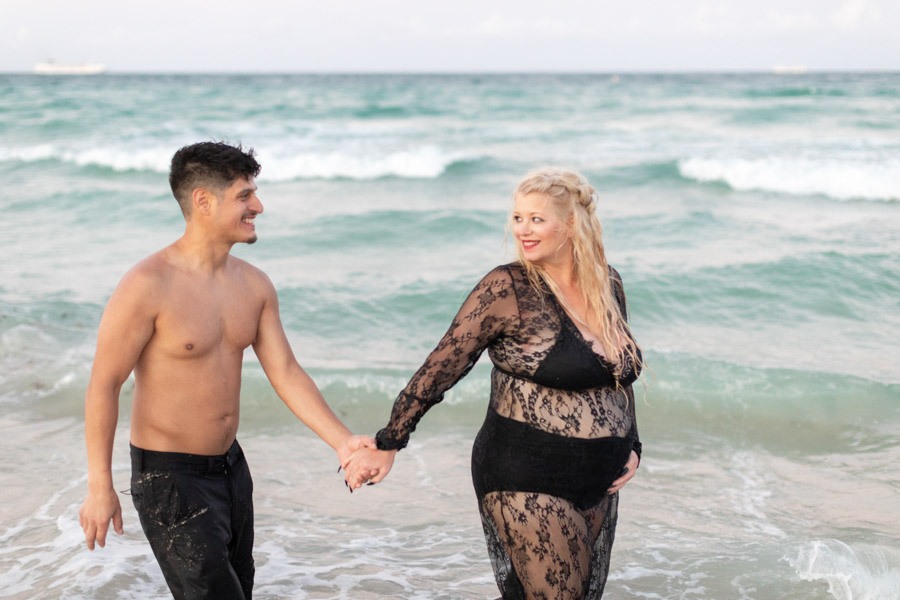 South Beach Couple Maternity Session