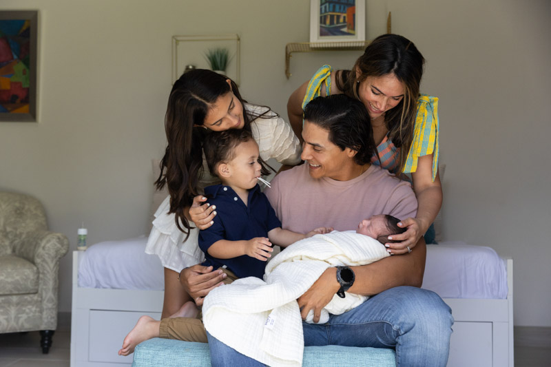 Newborn session at home in coral gables