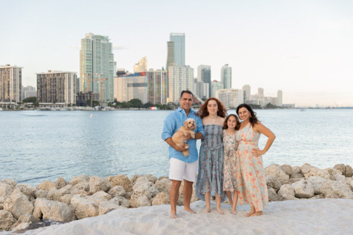 Family Photo Session at Key Biscayne Bridge Beach