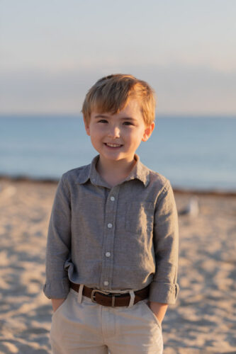 portrait of boy on beach