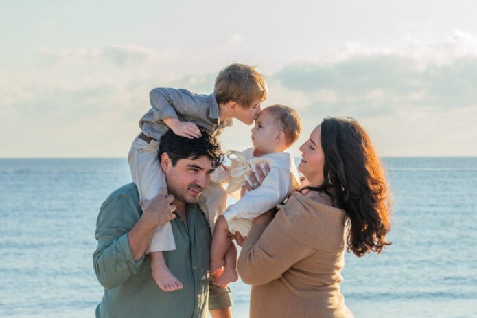 miami beach family of four photo session
