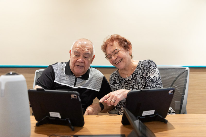 Older adults attending a technology class at Senior Planet Miami
