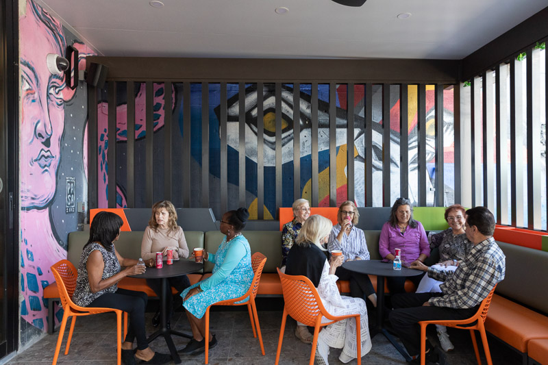 Members sharing a meal together at Senior Planet Miami