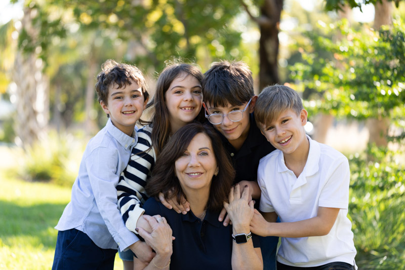 grandmother with grandkids
